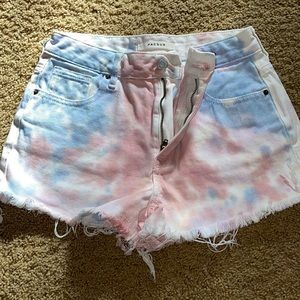 Women’s tie dye high rise denim shorts Size 2